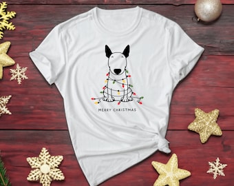 Bull Terrier Shirt. Dog Lover Tee. Christmas Shirt. Pet Owner Tee. Dog Mom Shirt. Bull Terrier Tee. Festive Dog Tee. Holiday Pet #FC552