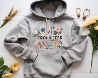 Yarn Lover Hoodie. Yarn Hoodie. Floral Hoodie. Flower Hoodie. Yarn Gift. Craft Hoodie #FC156
