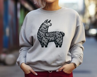 Llama Sweater. Llama Gift. Animal Sweatshirt. Animal Gift. Wool Pattern Sweat. Wool Texture Gift. Nature Lover Sweater. Nature Gift