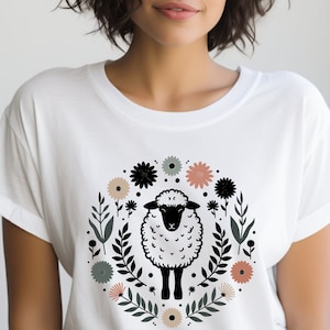 Sheep Shirt. Sheep Gift. Floral Shirt. Flower Tee. Sheep Farmer Tee. Sheep T-shirt. Farm Shirt. Farm Gift. Animal Tee. Livestock Gift #FC628