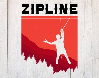 Zip Rider Svg Zipline Clipart, Zip Line SVG, Adventure Silhouette, Sport Sports ...