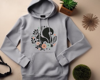 Sudadera con capucha de ardilla. Regalo de ardilla. Sudadera con capucha floral. Sudadera con capucha de flores. Amante de las ardillas. Sudadera con capucha de animales. Regalo de animales. Sudadera de naturaleza #FC359