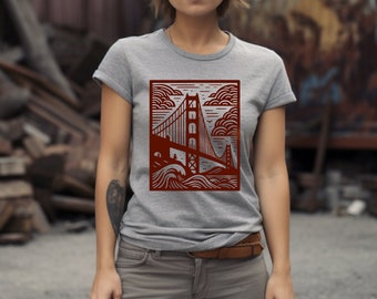San Francisco Shirt. Golden Gate Tee. SF Fog T-shirt. Travel Shirt. SF Travel Gift. SF Souvenir Tee. California Shirt. California #FC1023