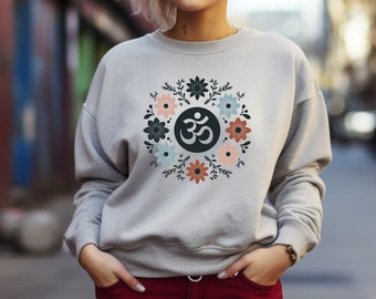 Meditation Sweater. Zen Sweater. Floral Sweatshirt. Flower Sweater. Yoga Crewneck. Meditation Gift. Spiritual Sweater. Zen Gift. Yoga #FC153