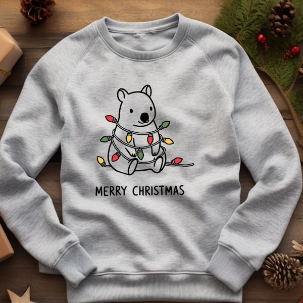 Wombat Sweater. Wombat Gift. Animal Crewneck. Wombat Fan. Winter Sweater. Xmas Sweater. Wombat Clothing. Holiday Crewneck. Cute Wombat