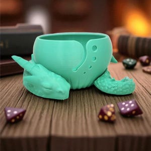 Sleeping Dragon Yarn Bowl – Fantasy Knitting & Crochet Organizer | 3D Printed Gift for Crafters