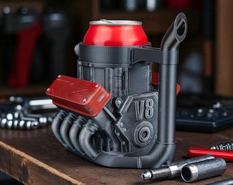 Engine Can Holder, 3D Printed V8 Drink Cozy for Car Lovers