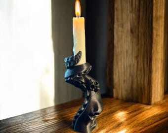 Skull Candle Holder with Octopus Tentacle Base, Gothic Home Decor Accent