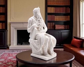 Michelangelo Moses Statue – 3D Printed Renaissance Sculpture, Classical Home Decor, Religious Art Gift