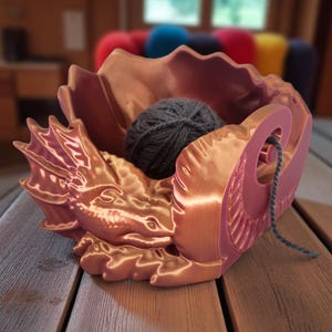 Dragon Yarn Bowl - Fantasy-Inspired Yarn Holder for Crafting & Home Decor, 3D Printed Knitting Accessory, Perfect Craft Supply!