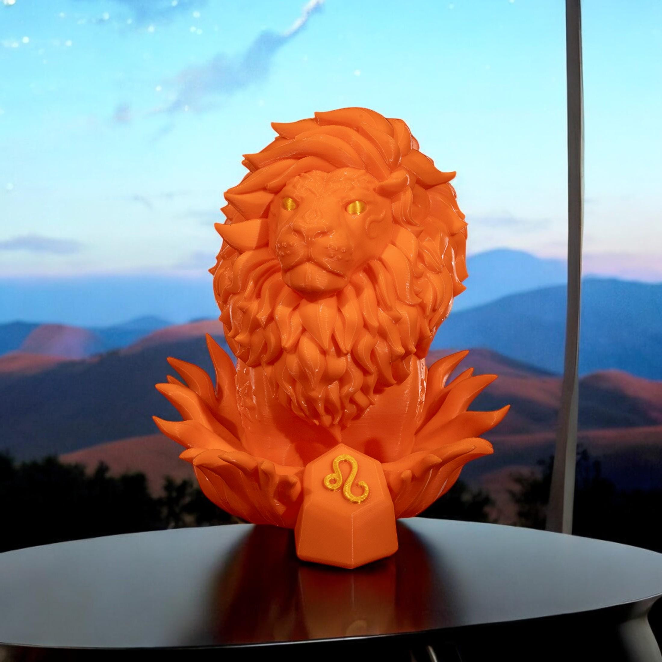 Leo Sculpture Figurine | Unique 3D Printed Zodiac Decor & Astrology Gifts for Leo Lovers — photo 1 of 8