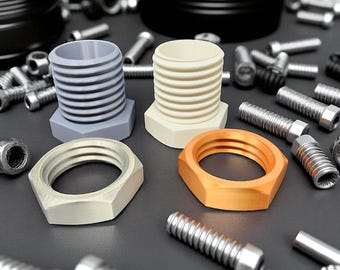 3D Printed Nut and Bolt Pencil Holder – Industrial Desk Organizer