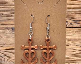 Unique Camargue Cross Earrings: 3D Printed Sea Life Delicacy