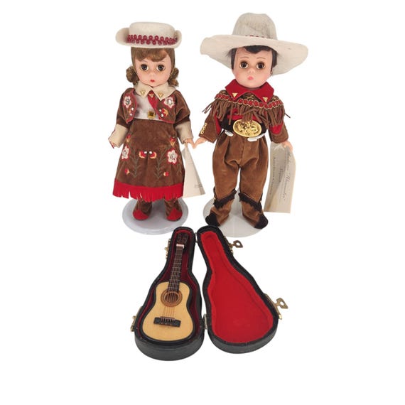 VTG Grand Ole Opry Girl & Boy Duet Madame Alexander 8" Dolls Guitar Accessory