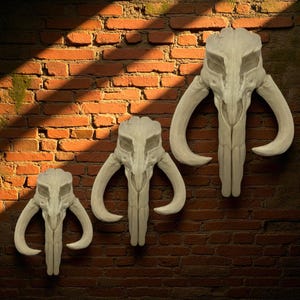 Decoración de pared con calavera de mitosaurio / Escultura de calavera primigenia impresa en 3D / Decoración del hogar inspirada en el arte de los fans