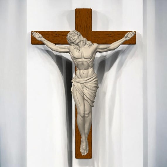 Crucifixion of Jesus Wall Sculpture – Vintage Christian Home Decor