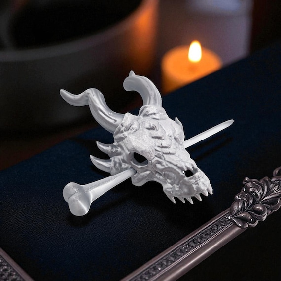 Dragon Hair Pin, 3D Printed Gothic Fantasy Accessory