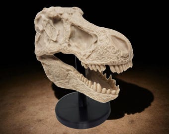 T-Rex Skull Replica – 3D Printed Dinosaur Fossil Model, Jurassic Decor, Paleontology Gift
