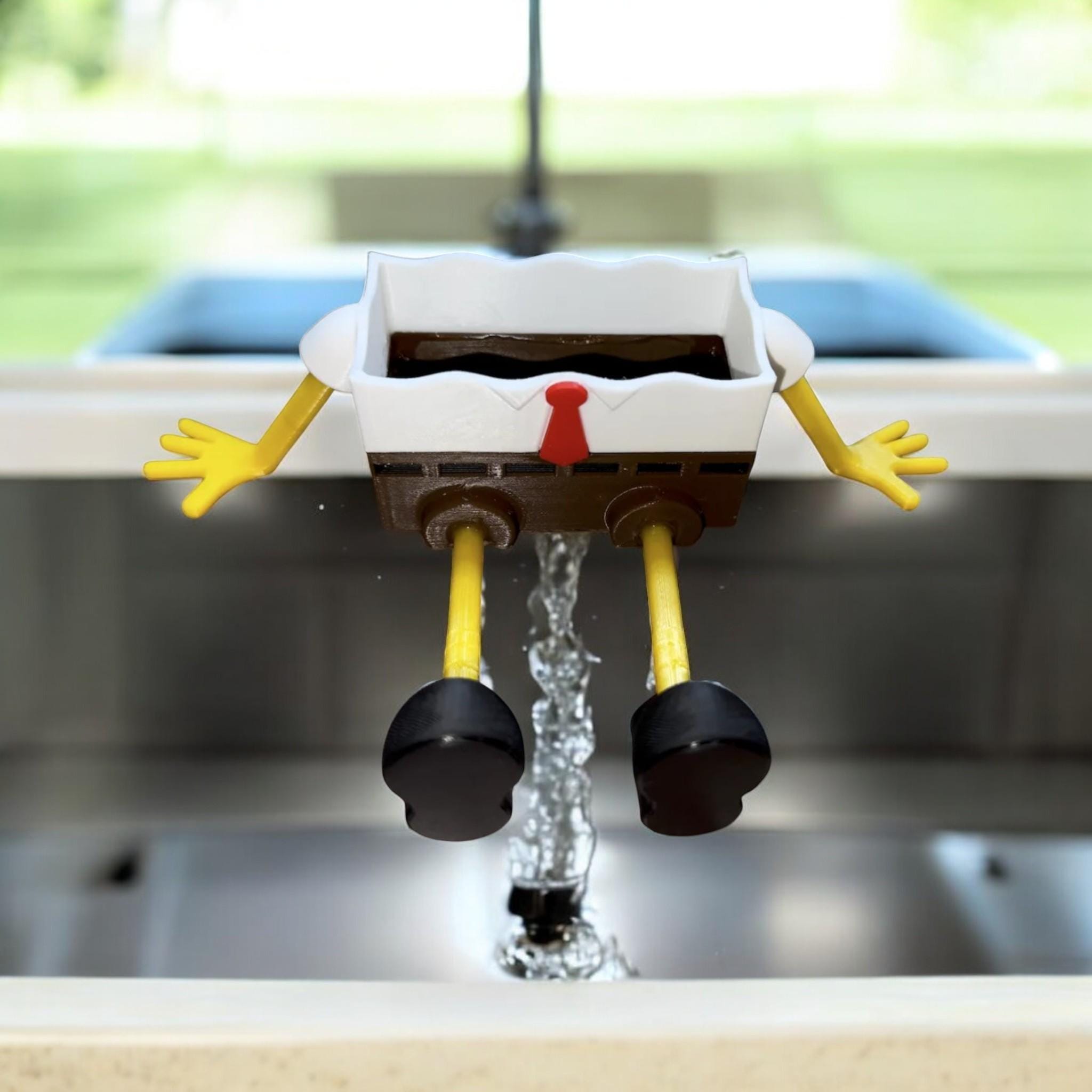 Cartoon Sponge Holder for Sink | Self Draining Kitchen Sponge Tray | Funny Countertop Decor — photo 1 of 16