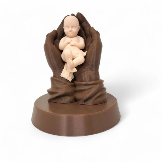Jesus Holding Baby Statue, 3D Printed PLA Christian Figurine, Baptism or Christening Gift