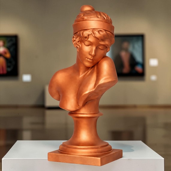 Sappho Bust Sculpture Greek Poet Statue Neoclassical Female Head Aesthetic Home Decor Gift