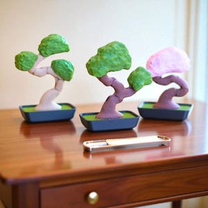Bonsai Tree Fidget Toys Set of 3 - 3D Printed Articulating Desk Stress Relief & Anxiety Aid, Veteran Made Focus Toy