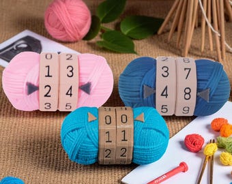 Compteur de fils pour fils et crochets | Outil de suivi des points imprimés en 3D | Accessoires de tricot | Jauge de mesure au crochet