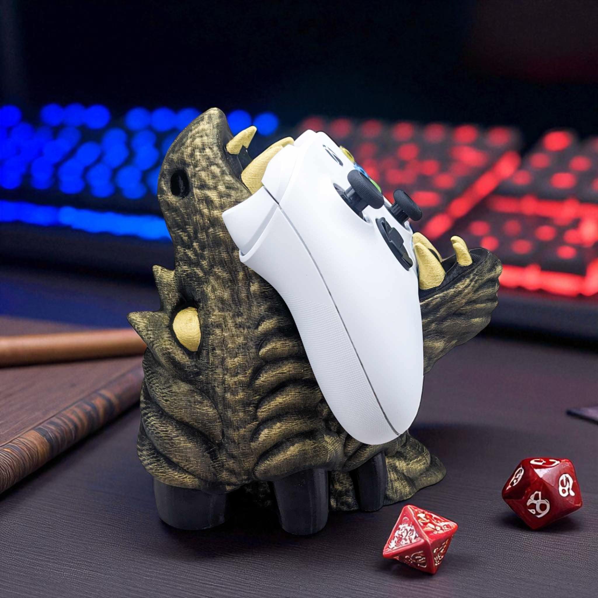 3D Printed Dragon Head Controller Stand | Gamer Desk Decor — photo 1 of 10