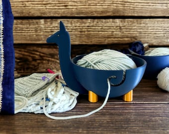 Support unique imprimé en 3D pour bol en laine de lama - Organiseur original pour tricot et crochet