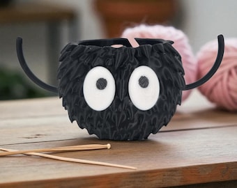 Soot Sprite Bowl, 3D Printed Yarn Organizer for Knitting and Crochet
