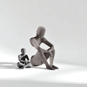 Figura de reflexión impresa en 3D: estatua de meditación etérea, arte espiritual