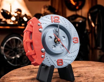 Pausenzeit! 3D gedruckte Wanduhr - Brembo Style Automobildekor, einzigartiges Geschenk für Autoliebhaber und Rennsportfans