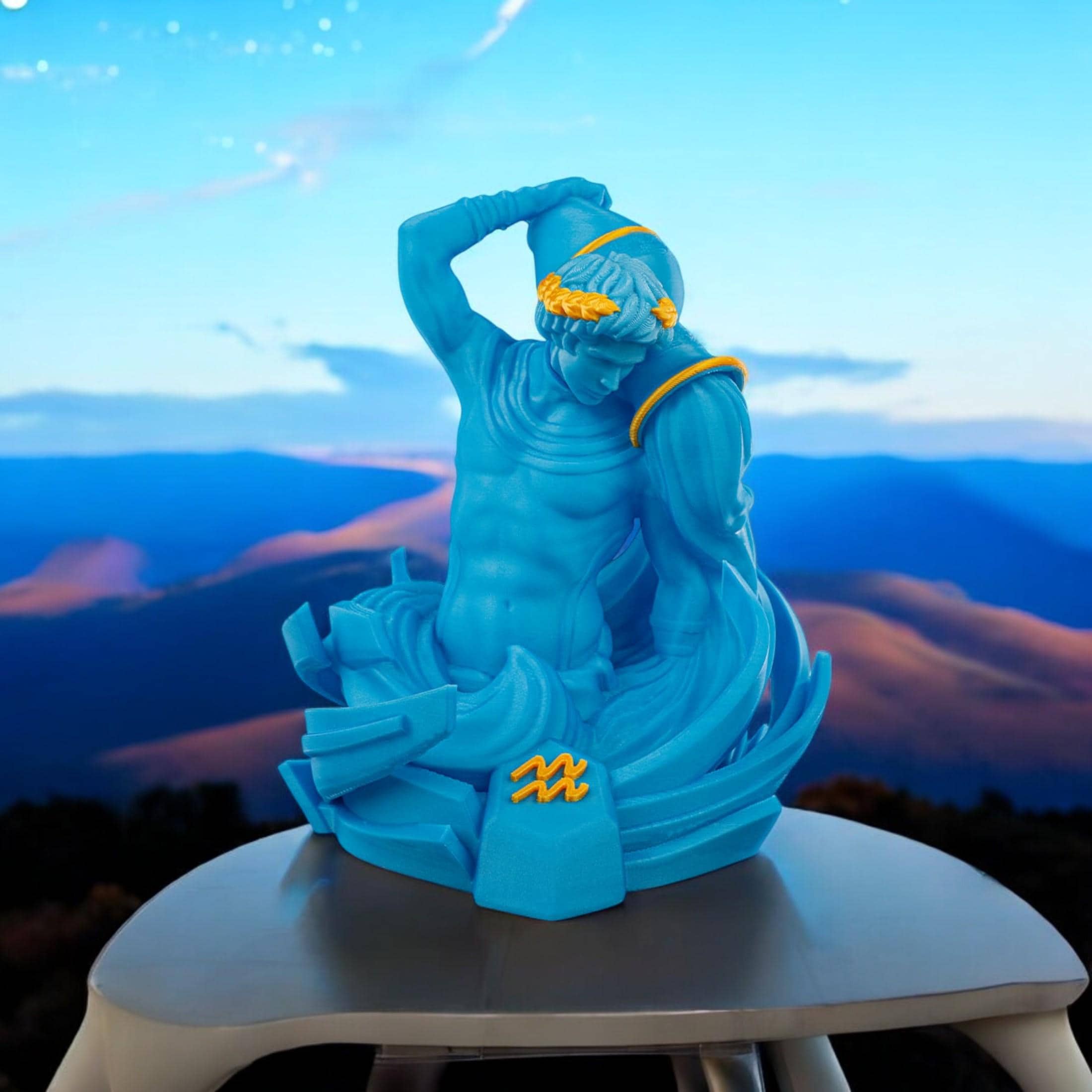 Aquarius Sculpture Figurine | Unique 3D Printed Zodiac Decor for Astrology Lovers & Fans — photo 1 of 7