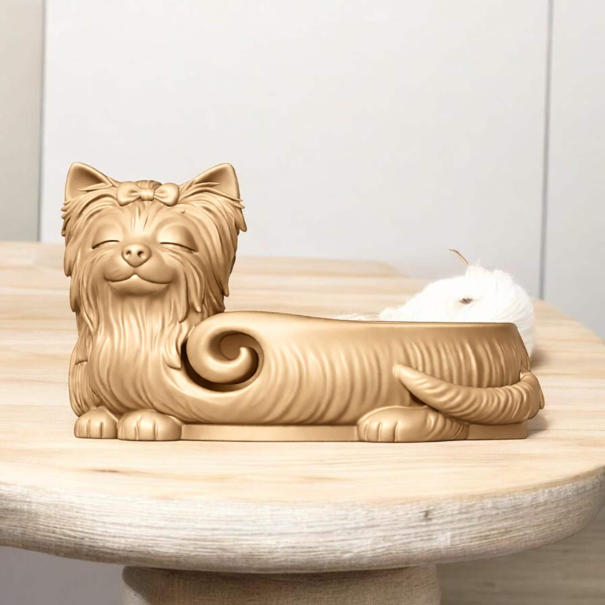 Yorkie Yarn Bowl, Personalized Dog Holder with 3D Printed Design — photo 1 of 17