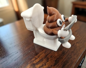 Divertido adorno de baño con forma de Sr. Caca, accesorio de PLA original.