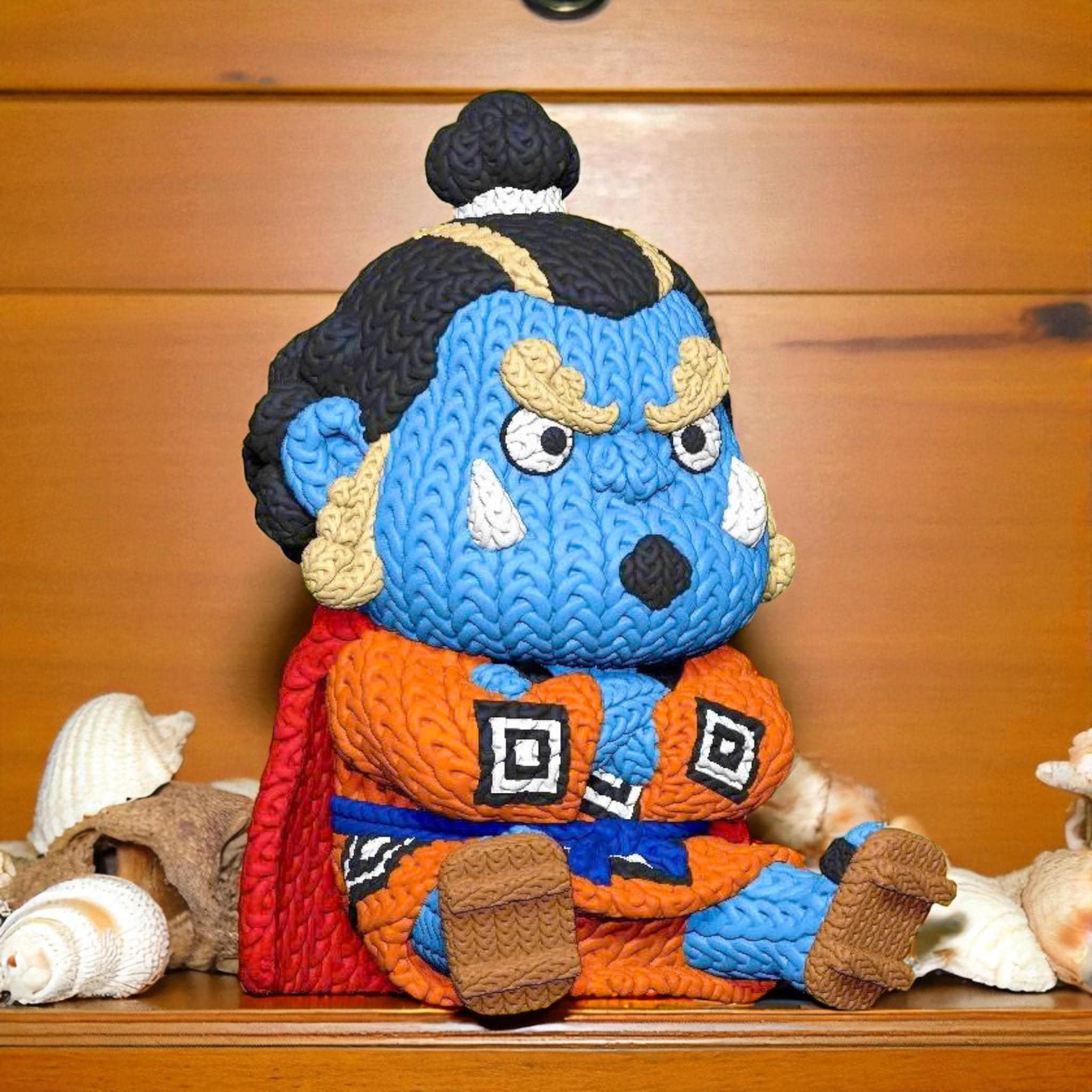 Crochet Styled Jinbe Doll | One Piece Anime Figurine | 3D Printed