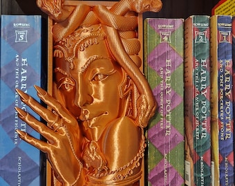 Medusa Book Nook Sculpture, Greek Mythology Shelf Décor, Unique Fantasy Bookends, Ideal Readers Gift, Mythical Art