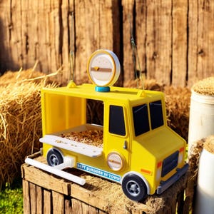 Food Truck Bird Feeder - Unique 3D Printed Design for Garden Decor, Outdoor Feeding Station & Gift for Bird Lovers