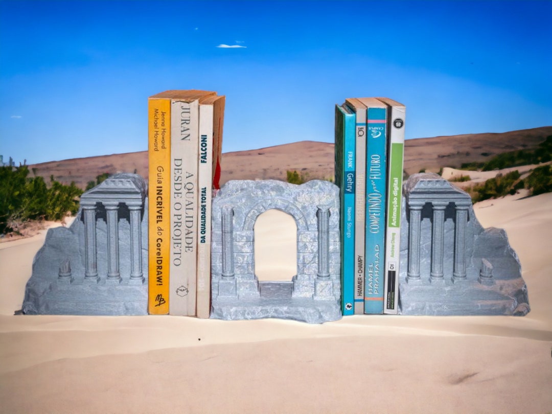 Ruined Bookends 3D Printed Quirky Urban Decor for Your Bookshelf or