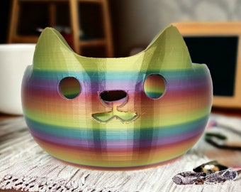 Cat Yarn Bowl – 3D Printed Knitting Organizer for Cat Lovers & Fiber Artists