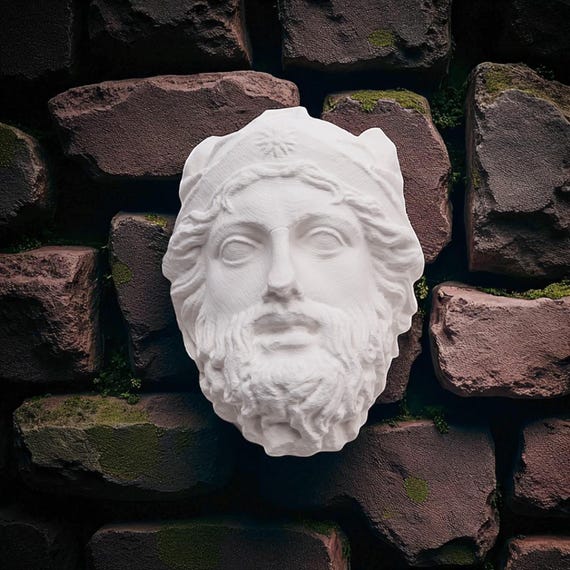 Greek Warrior Mask Wall Art, Athenian Hero 3D Printed Gothic Decor