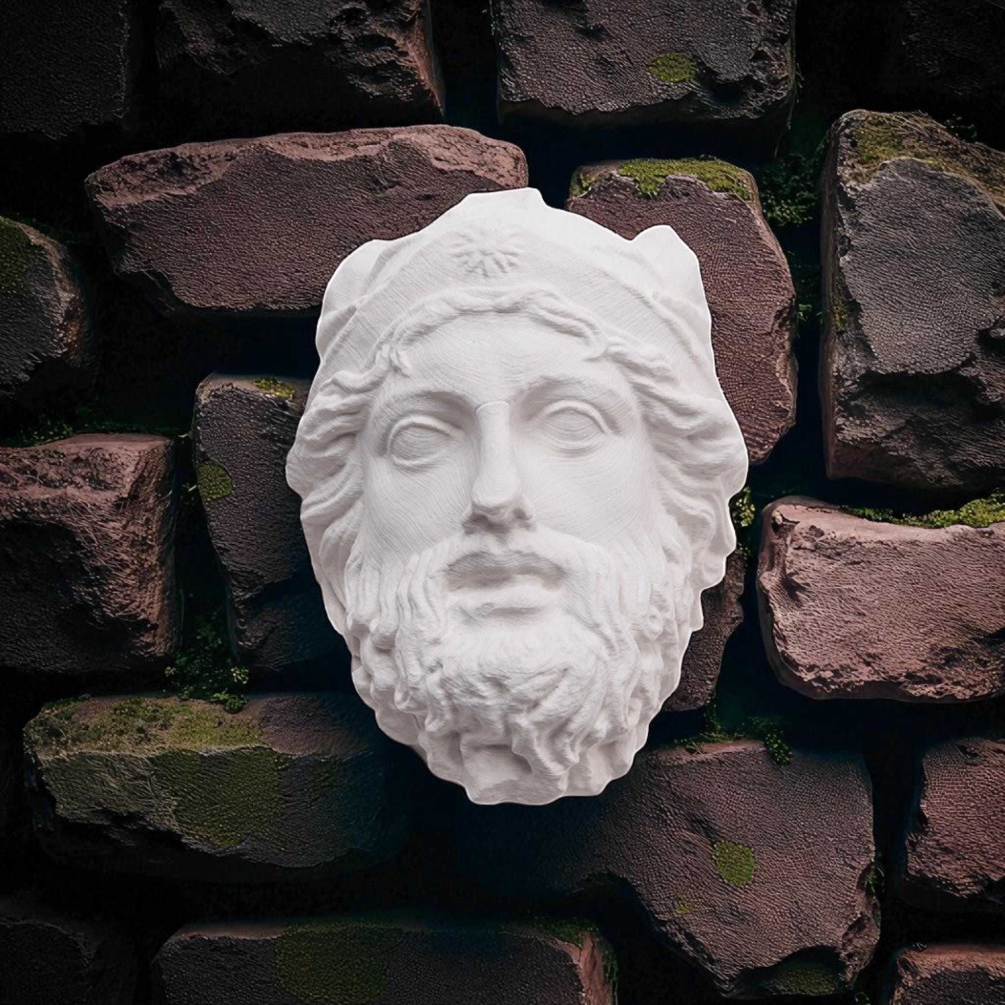 Greek Warrior Mask Wall Art, Athenian Hero 3D Printed Gothic Decor — photo 1 of 8