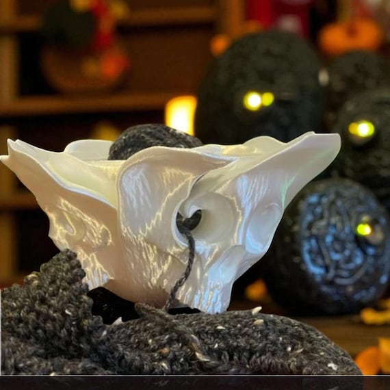 Gothic Yarn Bowl – Skull and Rose 3D Printed Holder for Crochet & Knitting Gift