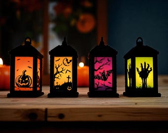 Halloween Lantern – 3D Printed Tealight Holder with Eerie Designs