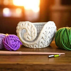 Knitting Yarn Bowl with Knit Pattern | 3D Printed Crochet Organizer image 8