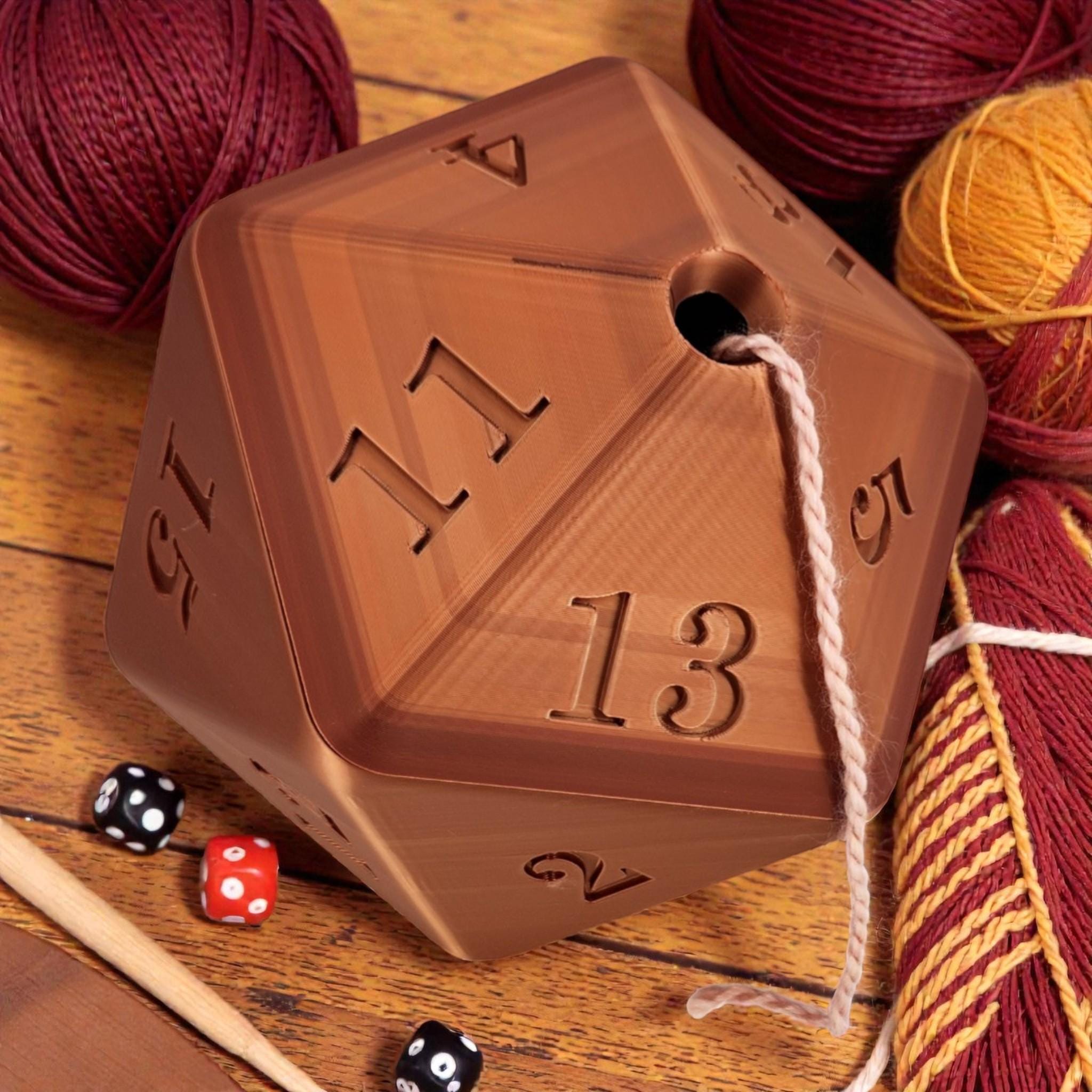 D20 Yarn Bowl, 3D Printed Dice Holder for Knitting and Crochet — photo 1 of 20