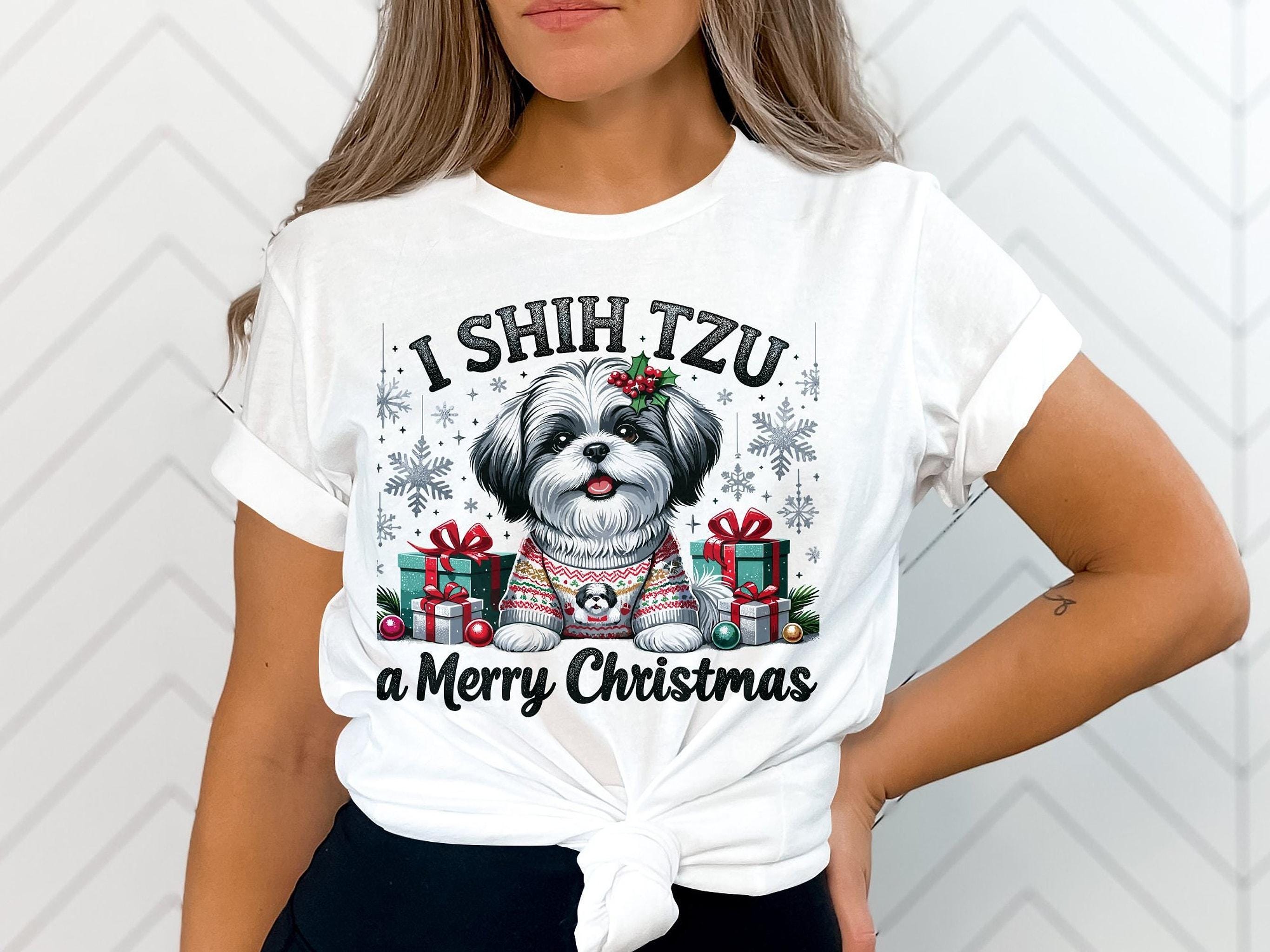 Shih Tzu Christmas Holiday T-Shirt with Adorable Dog Design — photo 1 of 6