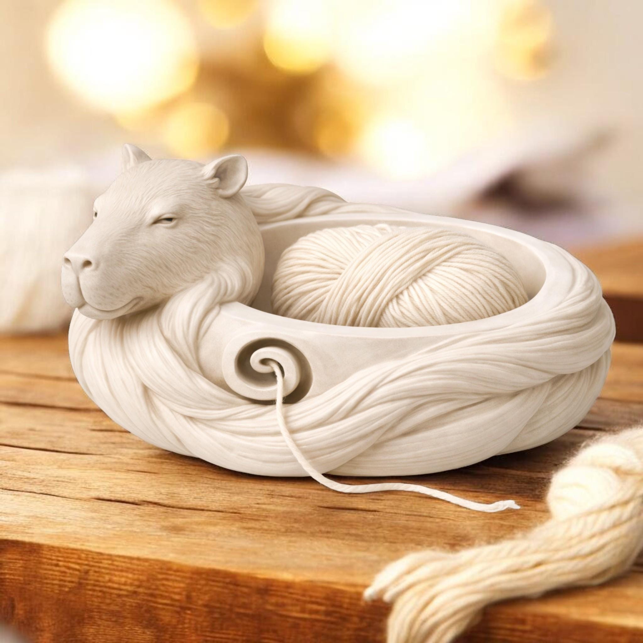 Capybara Yarn Bowl, Eco-Friendly 3D Printed Crochet Organizer in Multiple Sizes — photo 1 of 16