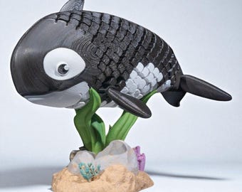 かわいい赤ちゃんシャチの関節式フィギュア/可動式関節/フィジェット