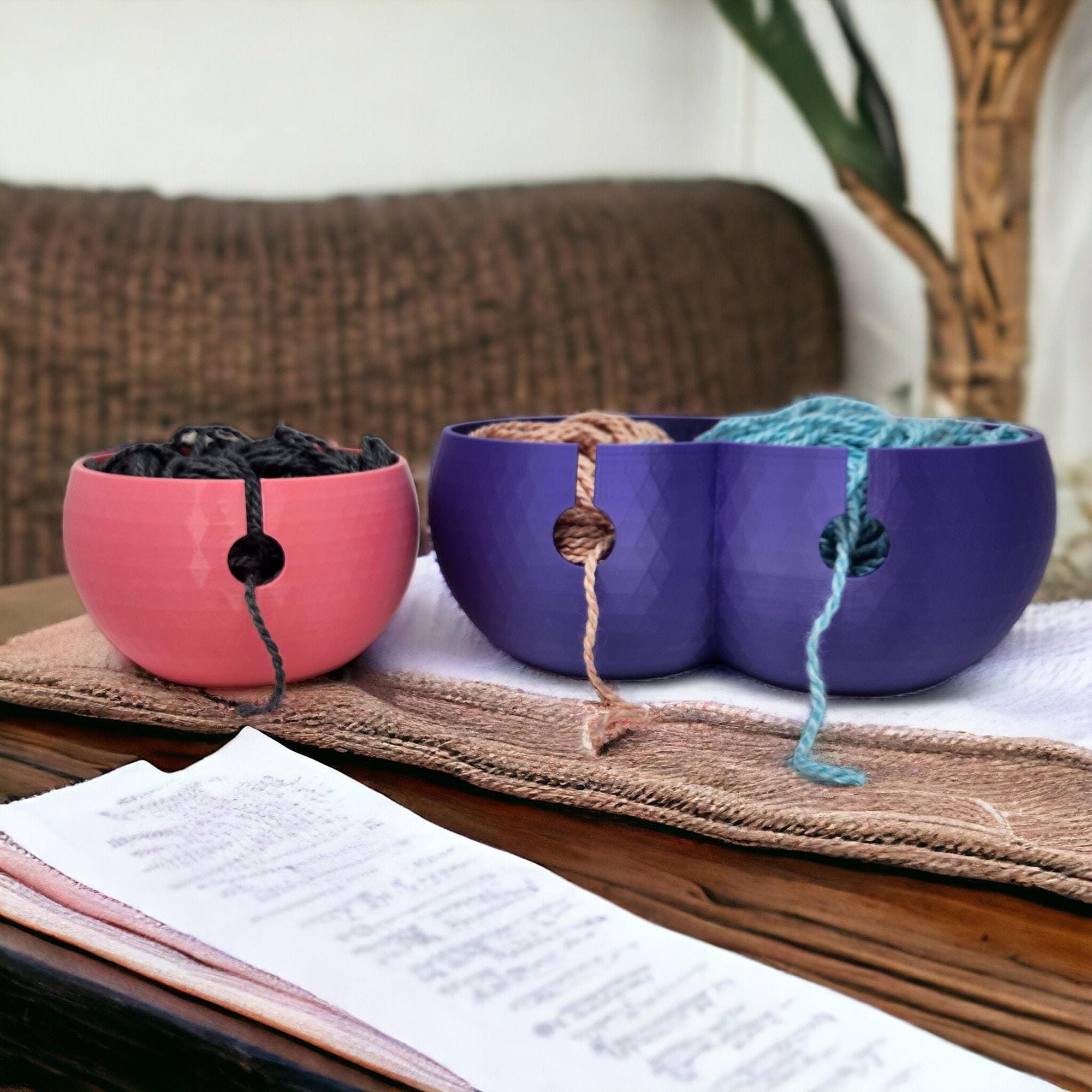 3D Printed Yarn Bowl, Geometric Crochet Holder in Multiple Colors — photo 1 of 10